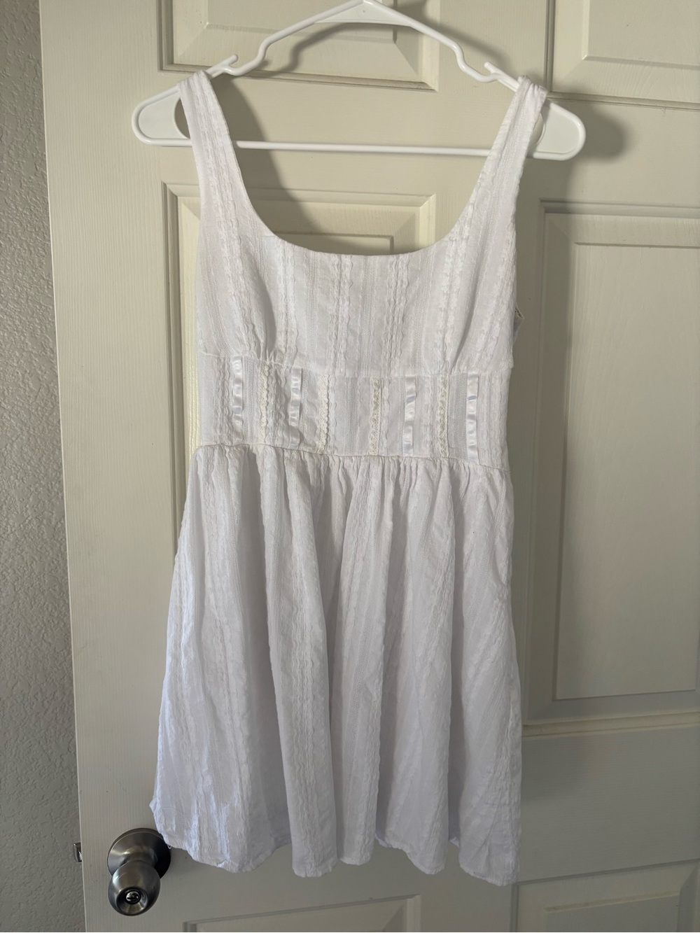 Princess Polly White Textured Sleeveless Dress